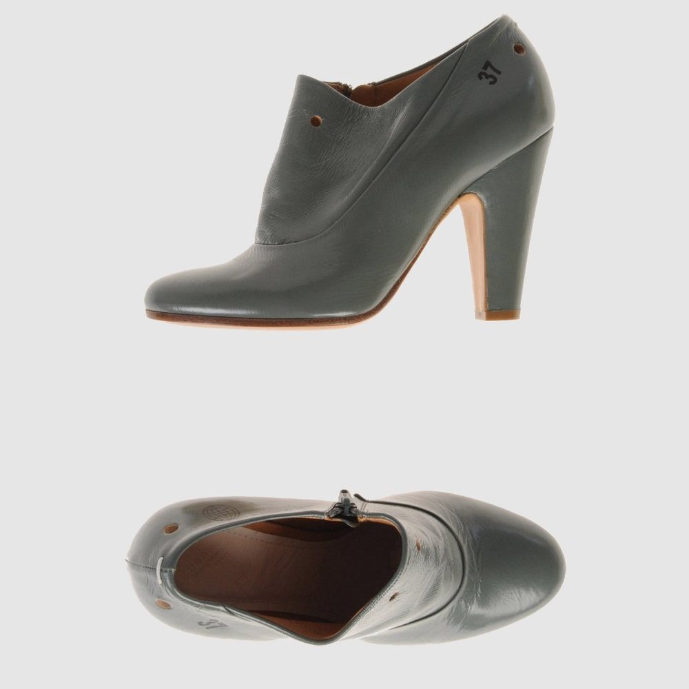 MAISON MARTIN MARGIELA Line 22 Green Leather Bootie Ankle Boots Euro size 37